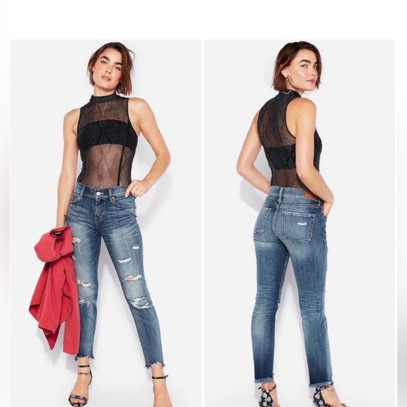 Express Denim - Express Stretch+ Performance Destructed Mid-rise Skinny Jeans Sz 12